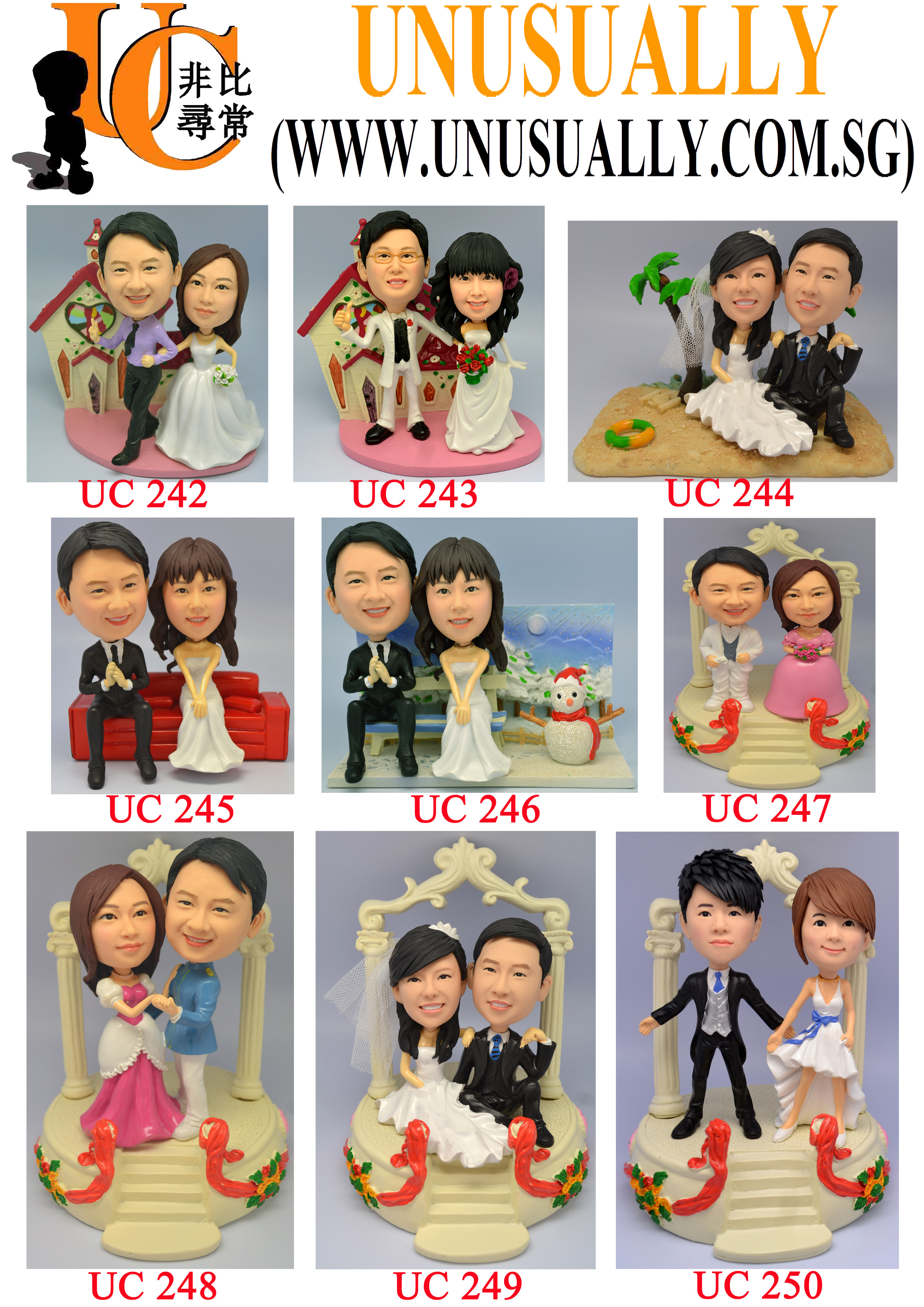 Custom 3D New Couple Design USeries Figurines - UC242-UC250